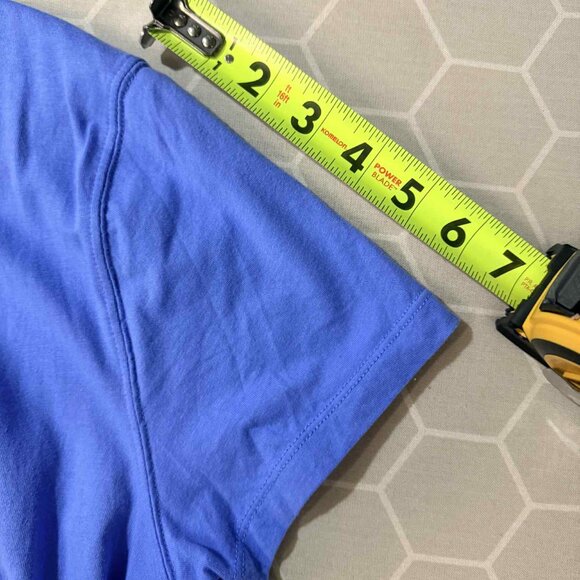 NWOT DKNY Women's Studded-Logo Tie Front T-Shirt, Cornflower Blue, SIZE SMALL - Picture 10 of 11